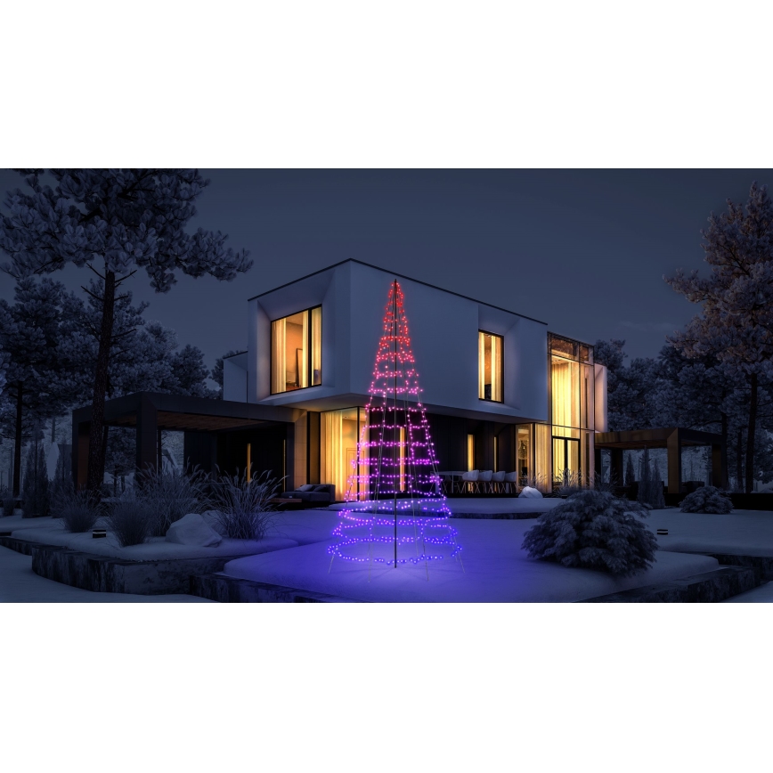 Twinkly - LIGHT TREE, árbol de Navidad exterior regulable LED RGBW, 1000 LEDs, 6 m, IP44, Wi-Fi
