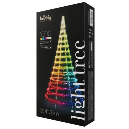 Twinkly - LIGHT TREE, árbol de Navidad exterior regulable LED RGBW, 1000 LEDs, 6 m, IP44, Wi-Fi