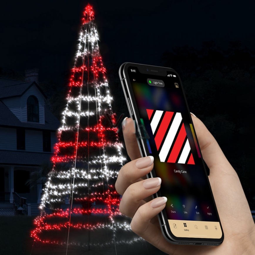 Twinkly - Árbol de Navidad de exterior LED RGBW regulable LIGHT TREE 750xLED 4m IP44 Wi-Fi