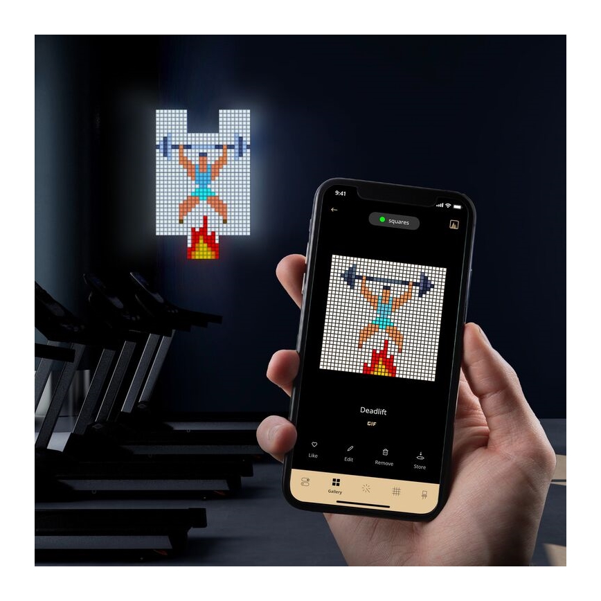 Twinkly - LED RGB Panel regulable SQUARES 64xLED 16x16 cm Wi-Fi