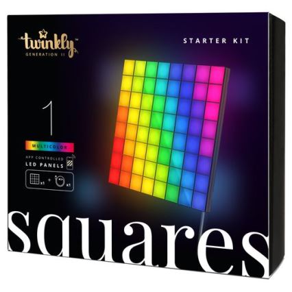 Twinkly - LED RGB Panel regulable SQUARES 64xLED 16x16 cm Wi-Fi