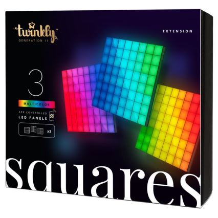 Twinkly - SET 3xLED RGB Panel regulable SQUARES 64xLED 16x16 cm Wi-Fi