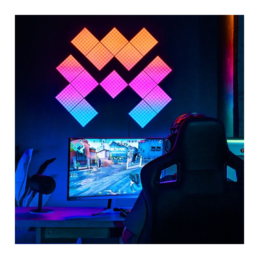 Twinkly - SET 6xLED RGB Panel regulable SQUARES 64xLED 16x16 cm Wi-Fi