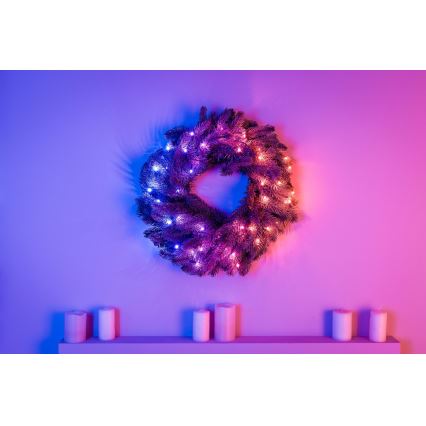Twinkly - LED RGB Regulable Corona de Navidad PRE-LIT WREATH 50xLED diá. 61cm Wi-Fi