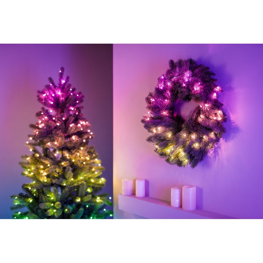 Twinkly - LED RGB Regulable Corona de Navidad PRE-LIT WREATH 50xLED diá. 61cm Wi-Fi
