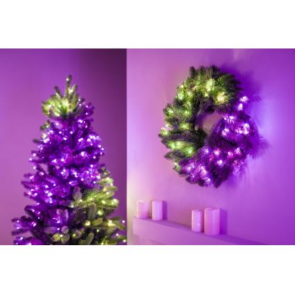 Twinkly - LED RGB Regulable Corona de Navidad PRE-LIT WREATH 50xLED diá. 61cm Wi-Fi