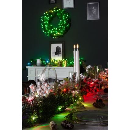 Twinkly - LED RGB Regulable Corona de Navidad PRE-LIT WREATH 50xLED diá. 61cm Wi-Fi