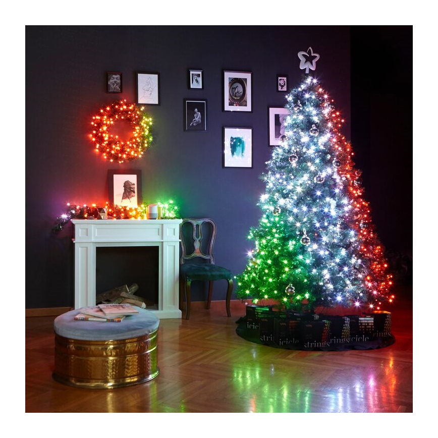 Twinkly - LED RGB Regulable Corona de Navidad PRE-LIT WREATH 50xLED diá. 61cm Wi-Fi