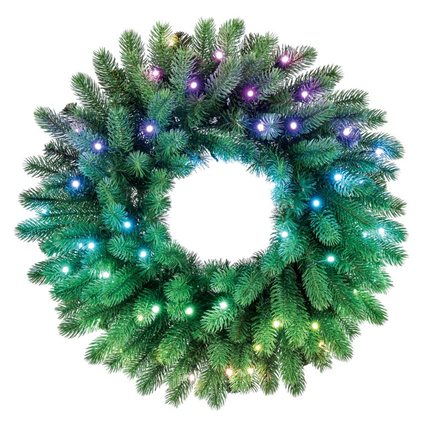 Twinkly - LED RGB Regulable Corona de Navidad PRE-LIT WREATH 50xLED diá. 61cm Wi-Fi