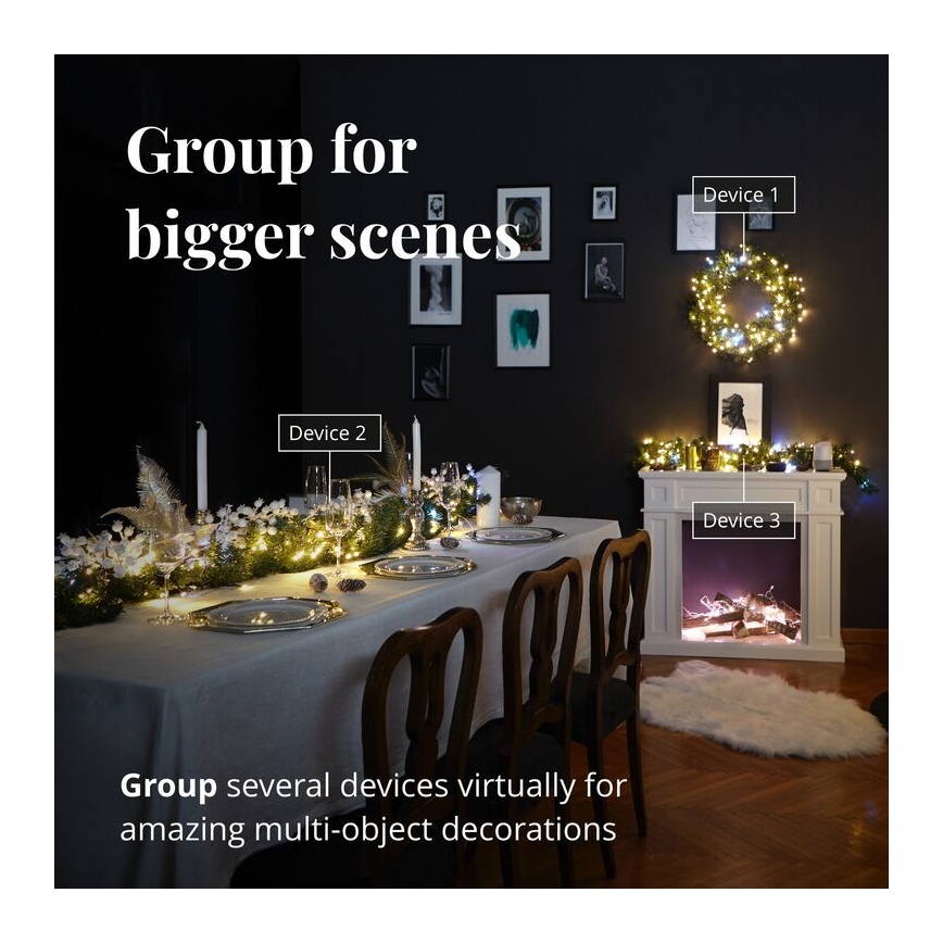 Twinkly - LED RGB Regulable Corona de Navidad PRE-LIT WREATH 50xLED diá. 61cm Wi-Fi
