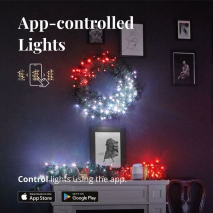 Twinkly - LED RGB Regulable Corona de Navidad PRE-LIT WREATH 50xLED diá. 61cm Wi-Fi
