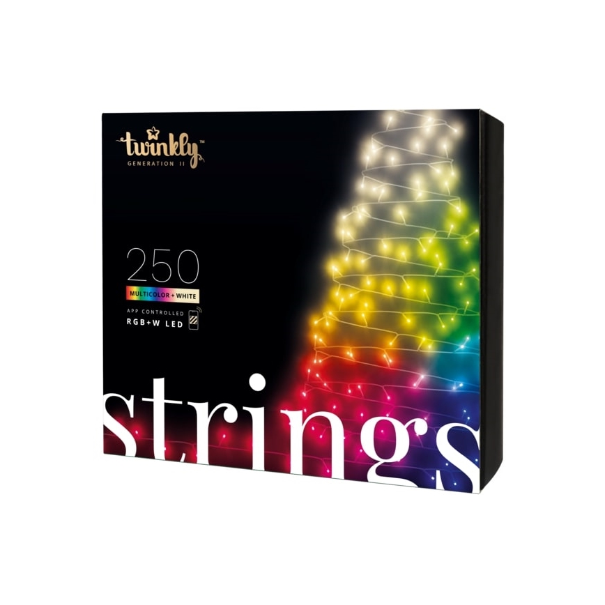 Twinkly - Guirnalda LED RGBW regulable para exterior STRINGS 250xLED 23,5m IP44 Wi-Fi
