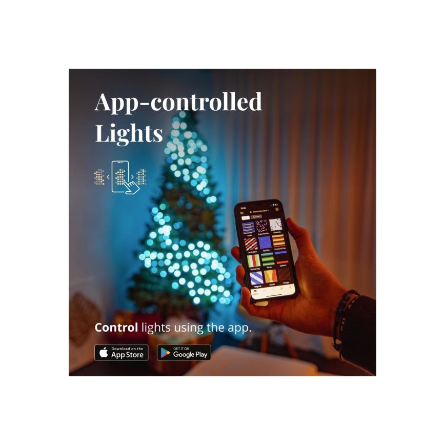 Twinkly - Cadena para exterior regulable LED RGBW STRINGS 250 LEDs 23,5 m IP44 Wi-Fi