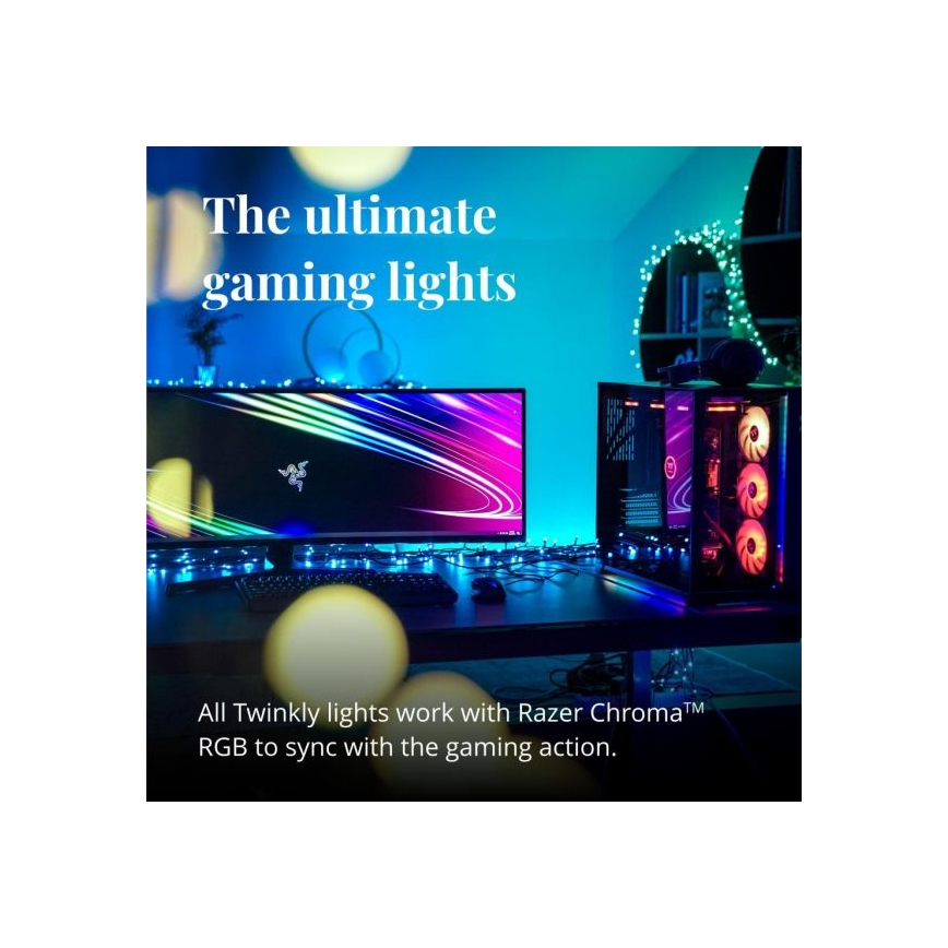 Twinkly - Cadena para exterior regulable LED RGBW STRINGS 250 LEDs 23,5 m IP44 Wi-Fi