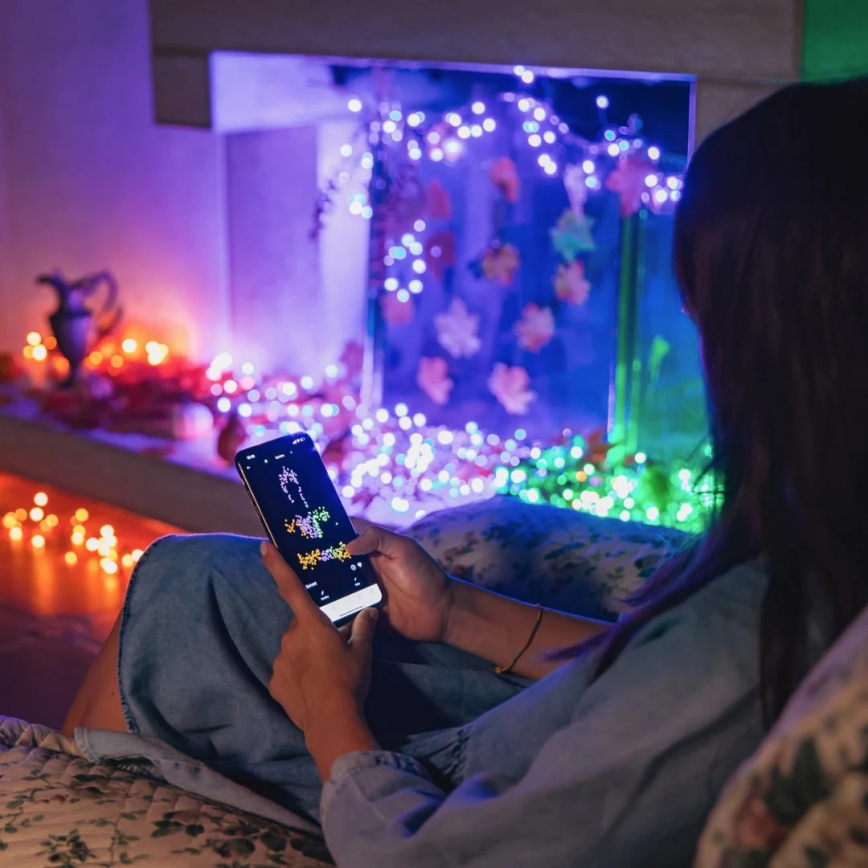 Twinkly - LED RGBW Regulable exterior Cinta de Navidad STRINGS 250xLED 23,5m IP44 Wi-Fi