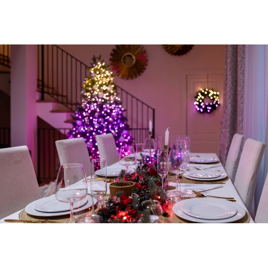 Twinkly - LED RGBW Regulable exterior Cinta de Navidad STRINGS 250xLED 23,5m IP44 Wi-Fi