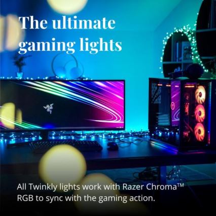 Twinkly - LED RGBW Regulable exterior Cinta de Navidad STRINGS 250xLED 23,5m IP44 Wi-Fi