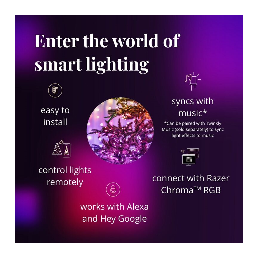 Twinkly - LED RGB Regulable exterior Cinta de Navidad STRINGS 250xLED 23,5m IP44 Wi-Fi