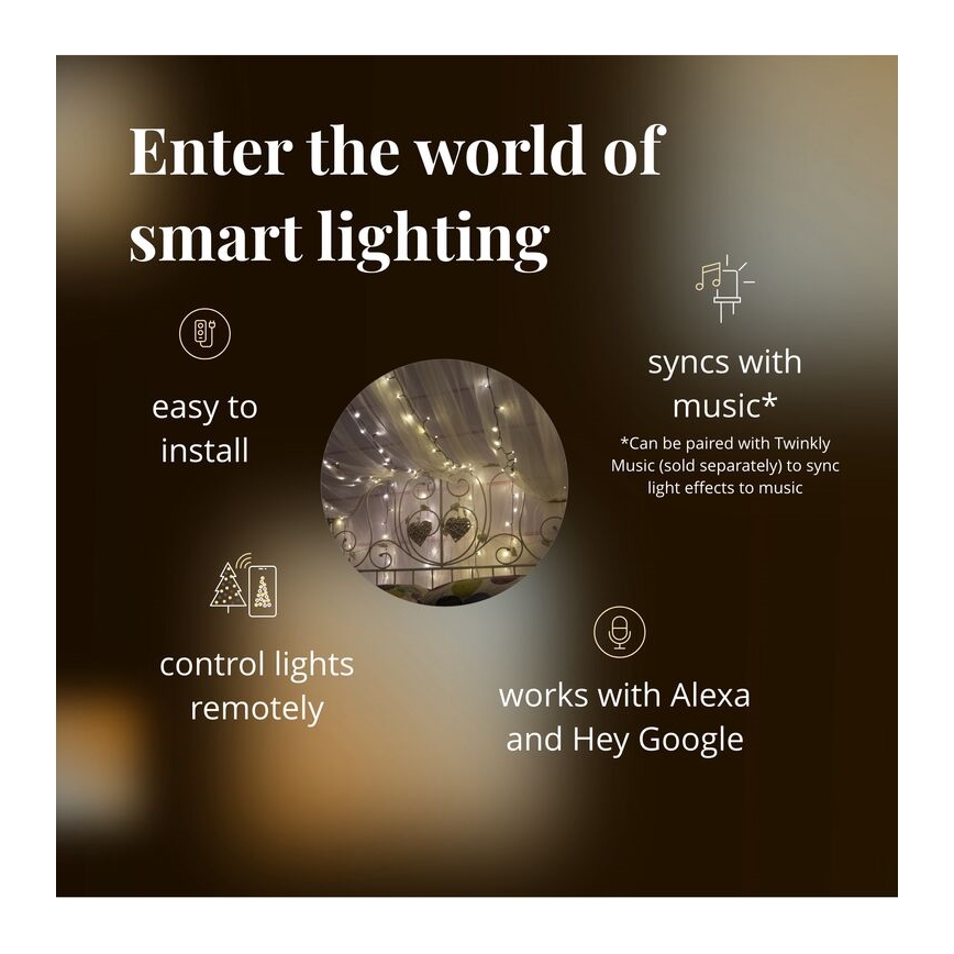 Twinkly - LED Regulable exterior Cinta de Navidad STRINGS 400xLED 35,5m IP44 Wi-Fi