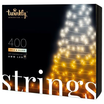Twinkly - LED Regulable exterior Cinta de Navidad STRINGS 400xLED 35,5m IP44 Wi-Fi