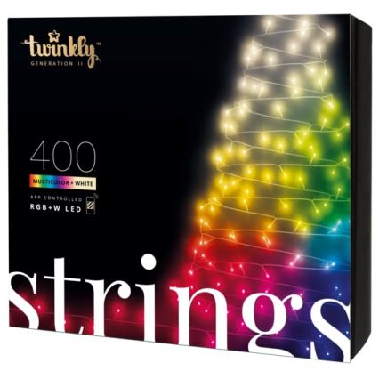 Twinkly - LED RGBW Regulable exterior Cinta de Navidad STRINGS 400xLED 35,5m IP44 Wi-Fi