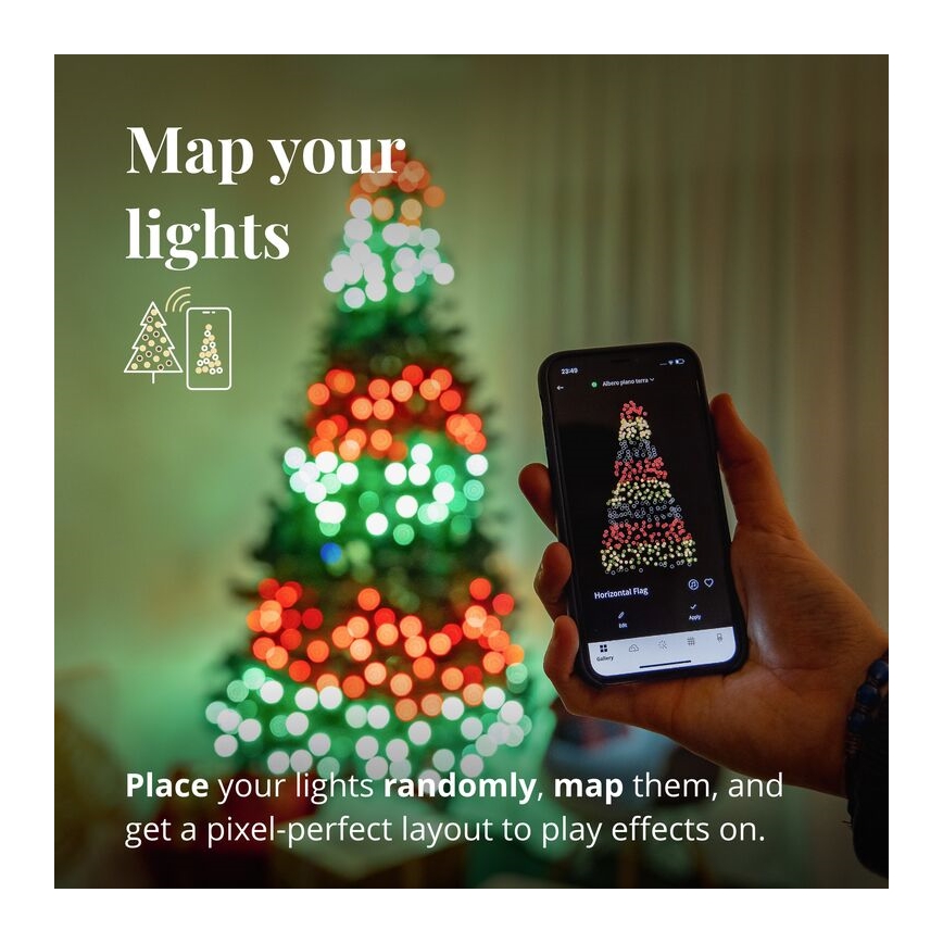 Twinkly - LED RGB Regulable exterior Cinta de Navidad STRINGS 400xLED 35,5m IP44 Wi-Fi