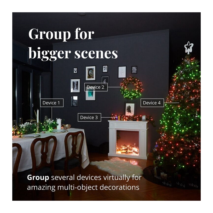 Twinkly - Cadena de Navidad LED RGB regulable para exteriores STRINGS 600xLED 51,5m IP44 Wi-Fi