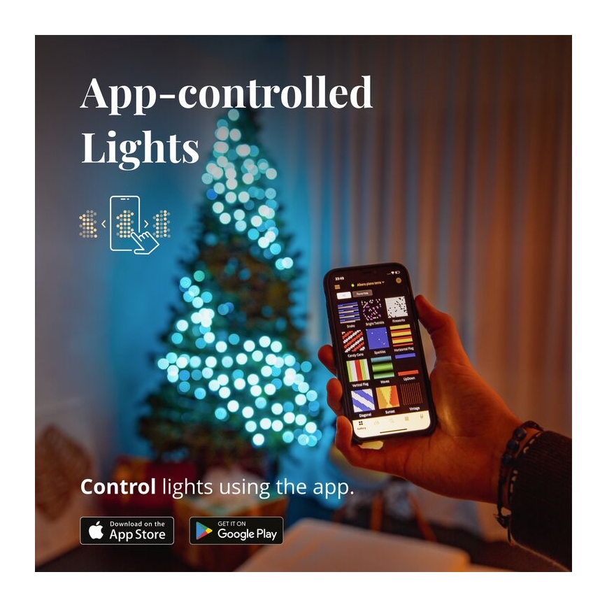 Twinkly - Cadena de Navidad LED RGB regulable para exteriores STRINGS 600xLED 51,5m IP44 Wi-Fi