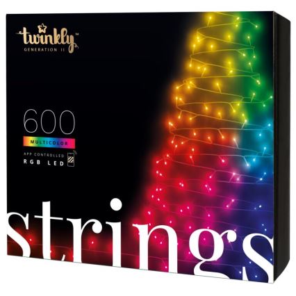Twinkly - Cadena de Navidad LED RGB regulable para exteriores STRINGS 600xLED 51,5m IP44 Wi-Fi