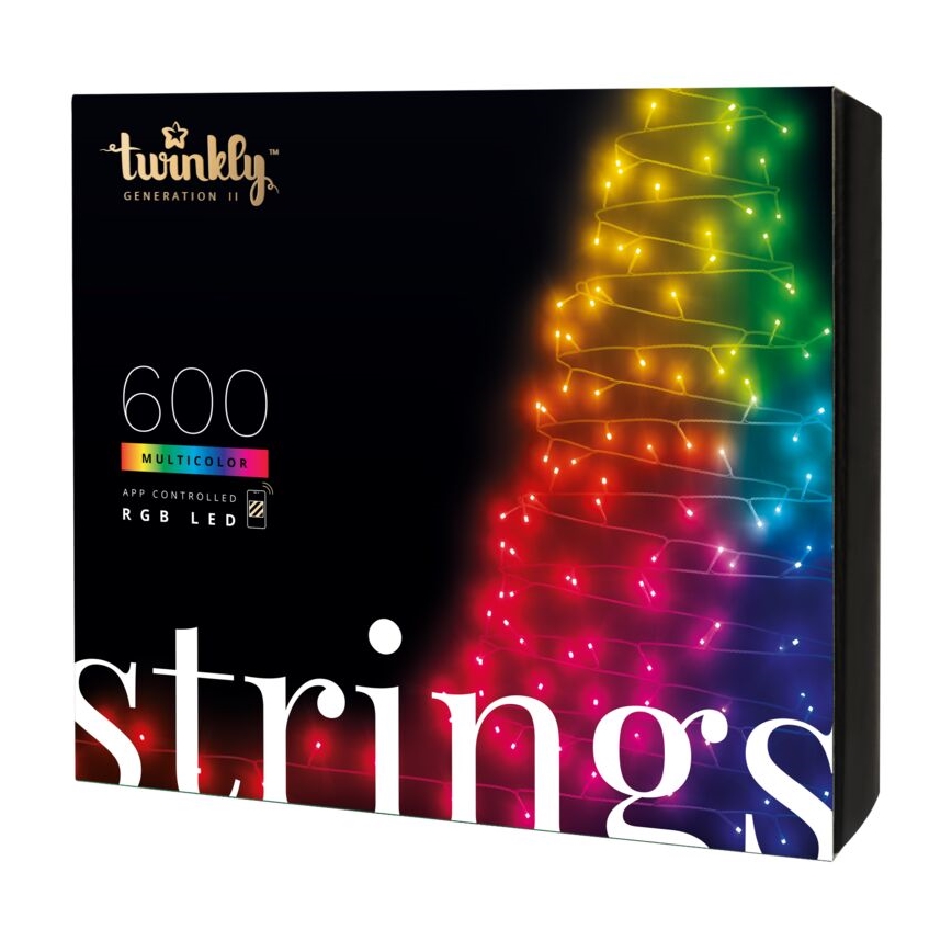 Twinkly - Cadena de Navidad LED RGB regulable para exteriores STRINGS 600xLED 51,5m IP44 Wi-Fi