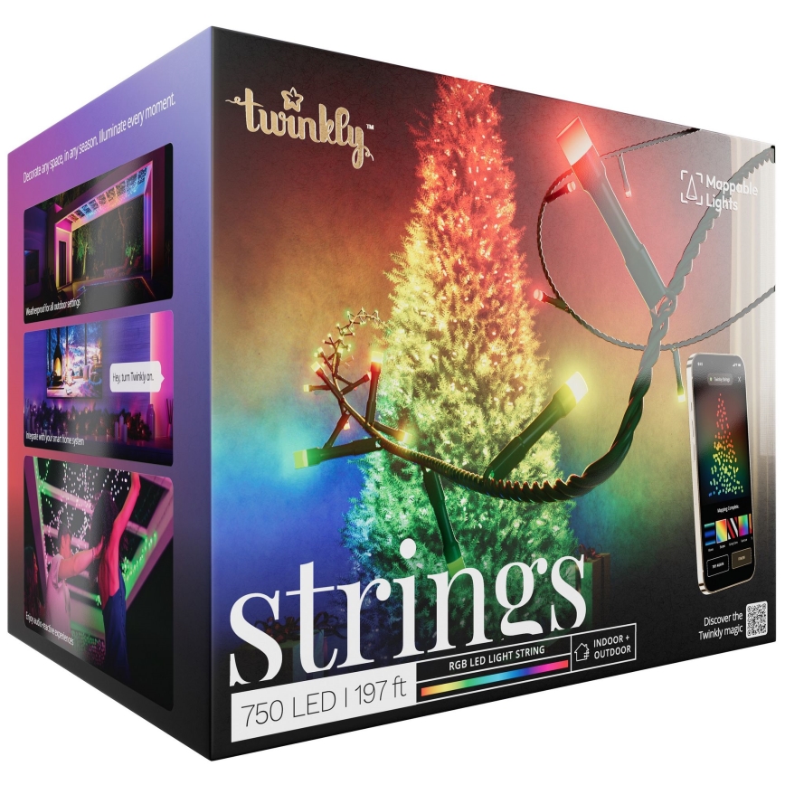 Twinkly TWS750STP-BEU - Cadena LED RGB regulable para exteriores 63,5m IP44 Wi-Fi