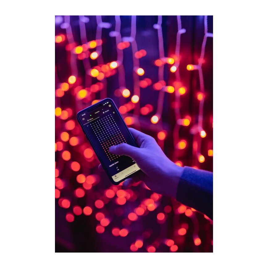 Twinkly - Cortina de Navidad LED para exteriores regulable RGBW CURTAIN 210xLED 6,1m IP44 Wi-Fi