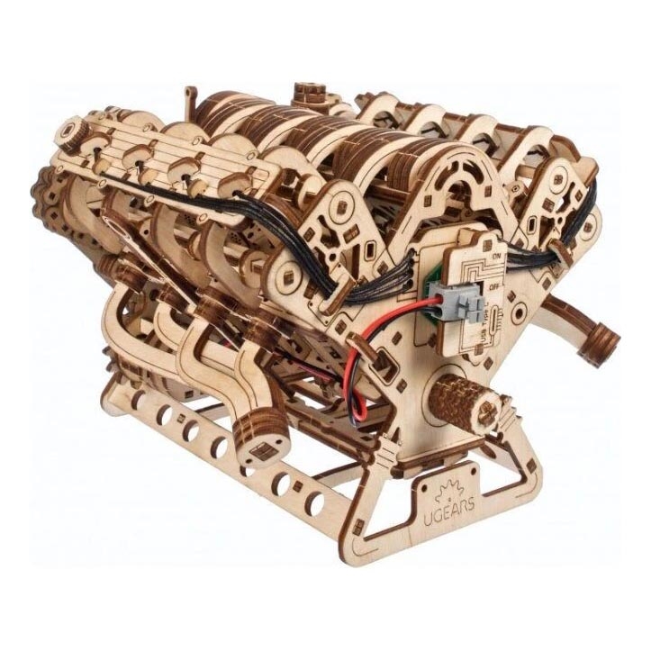 Ugears - Puzzle mecánico 3D de madera Motor V8