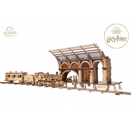 Ugears - Puzzle mecánico de madera en 3D Harry Potter andén de tren
