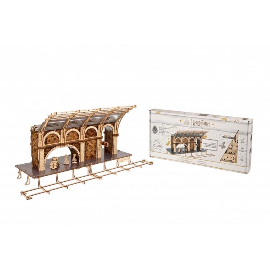 Ugears - Puzzle mecánico de madera en 3D Harry Potter andén de tren