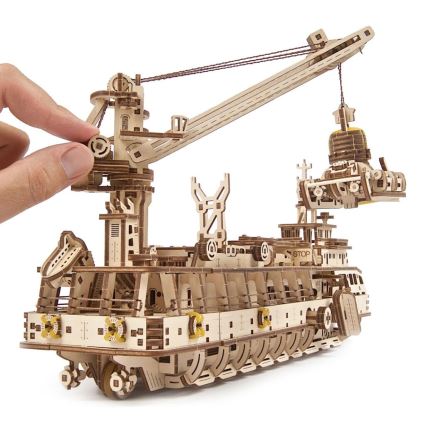 Ugears - Rompecabezas mecánico 3D de madera Barco de investigación
