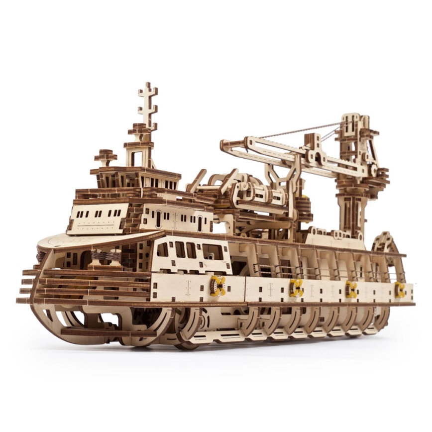 Ugears - Rompecabezas mecánico 3D de madera Barco de investigación