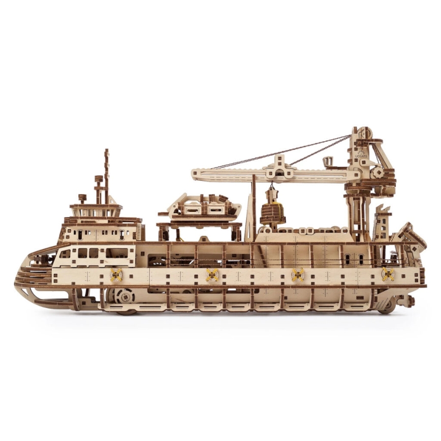 Ugears - Rompecabezas mecánico 3D de madera Barco de investigación