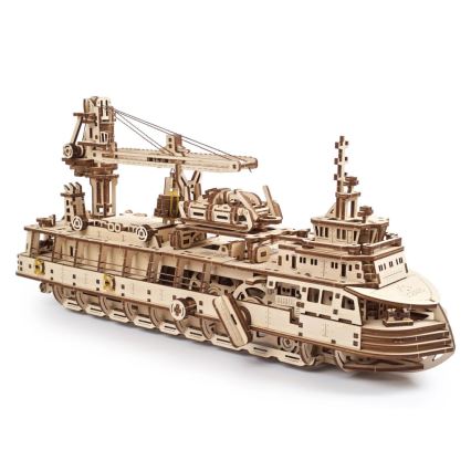 Ugears - Rompecabezas mecánico 3D de madera Barco de investigación