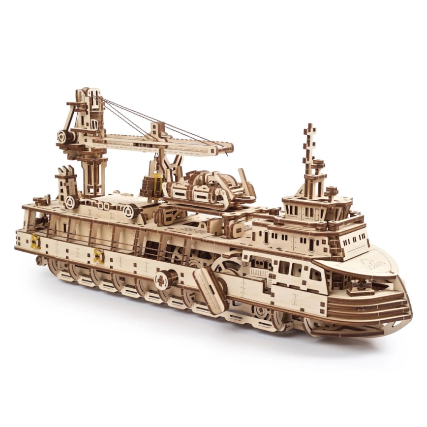 Ugears - Rompecabezas mecánico 3D de madera Barco de investigación