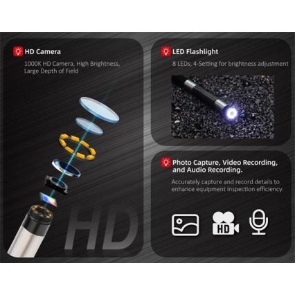 Uni-T - Boroscopio 3,7V 3000 mAh IP67 1m