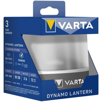 Varta 17670101111 - Luz LED recargable DYNAMO LANTERN LED/5V 350 mAh IP54