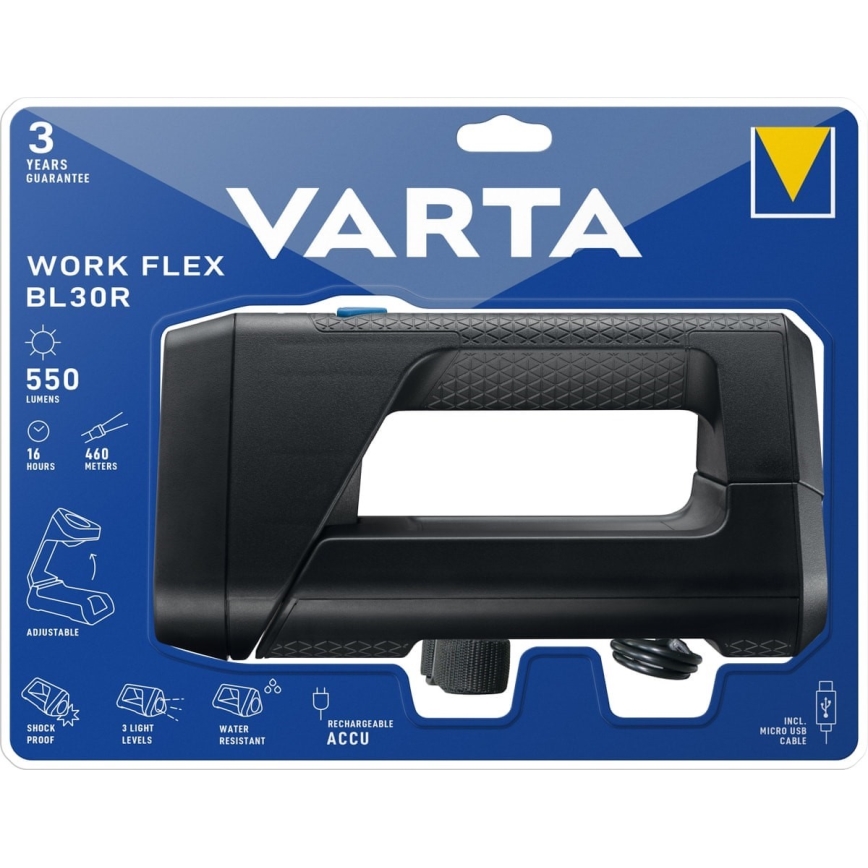 Varta 18684101401 - LED Linterna portátil WORK FLEX LED/5W/5V 2600mAh IPX4