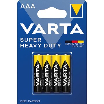 Varta 2003 - pack de 4 pilas de zinc-carbono SUPER HEAVY DUTY AAA 1,5 V