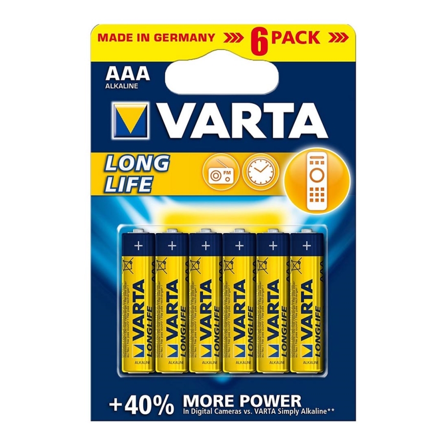 Varta 4103 - 6 pz. Pilas alcalinas LONGLIFE EXTRA AAA 1,5V