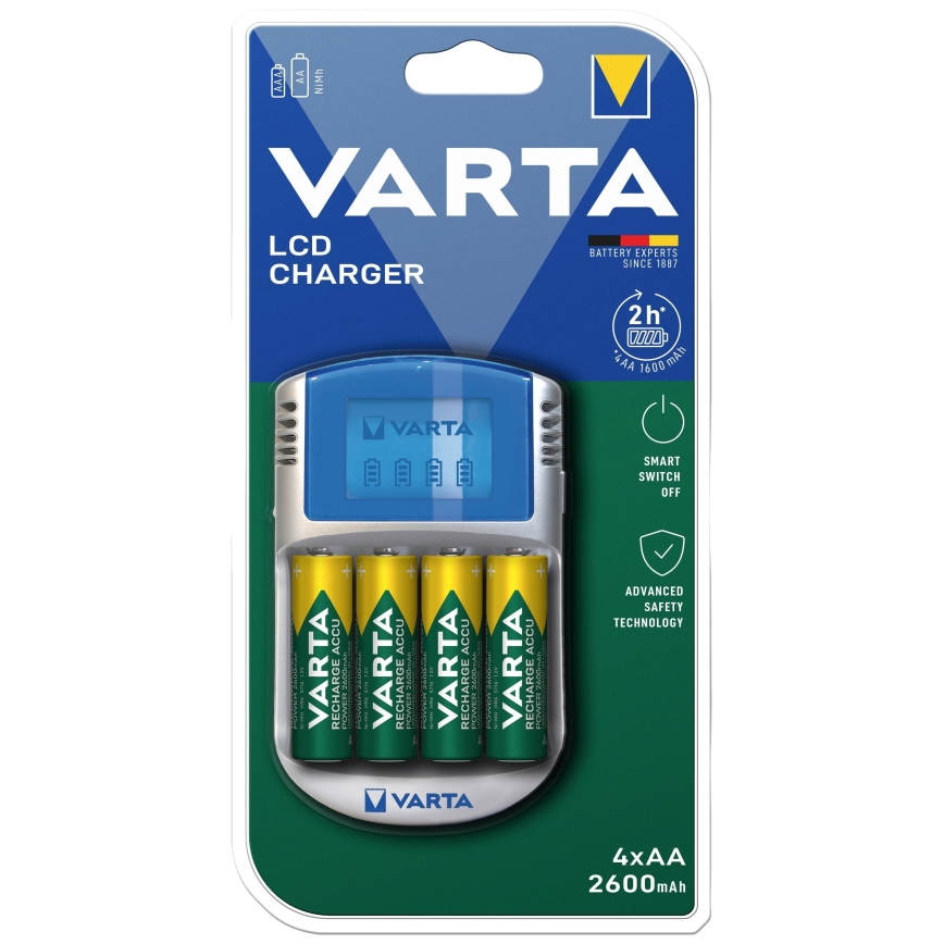 Varta 57070201451 - Cargador de pilas LCD 4xAA/AAA 2600mAh 5V