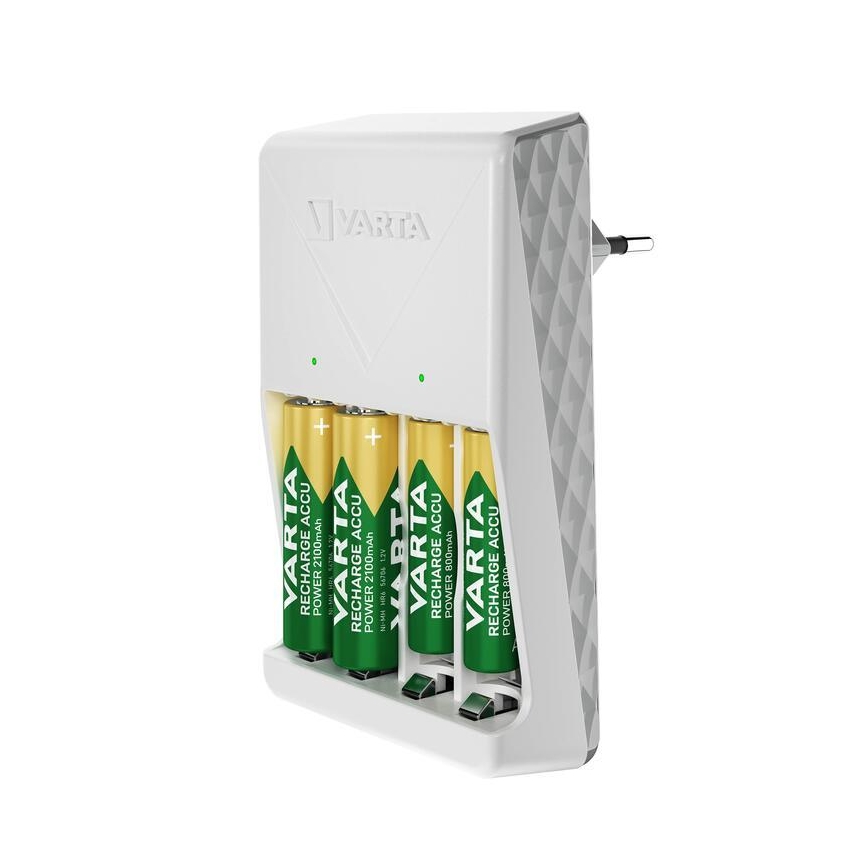 Varta 57657101451 - Cargador de baterías 4xAA/AAA 2100mAh 230V