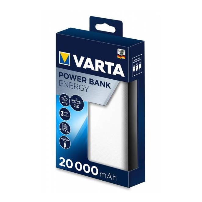 Varta 57978101111  - Power Bank ENERGY 20000mAh/2x2,4V blanco