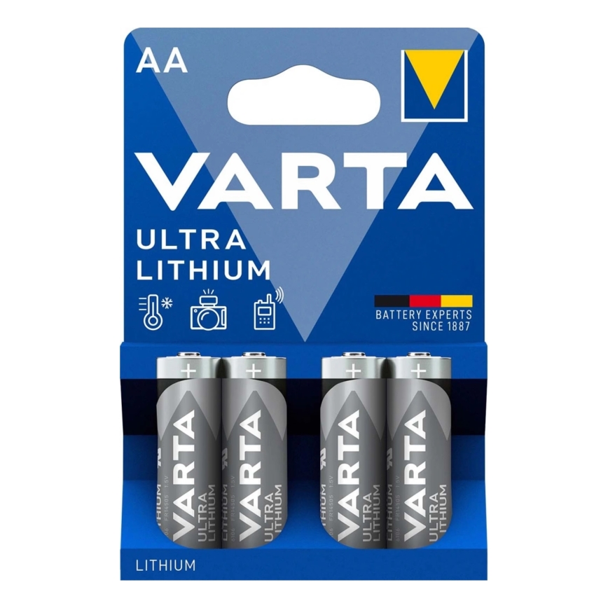 Varta 6106301404 - 4 uds Batería de Litio ULTRA AA 1,5V