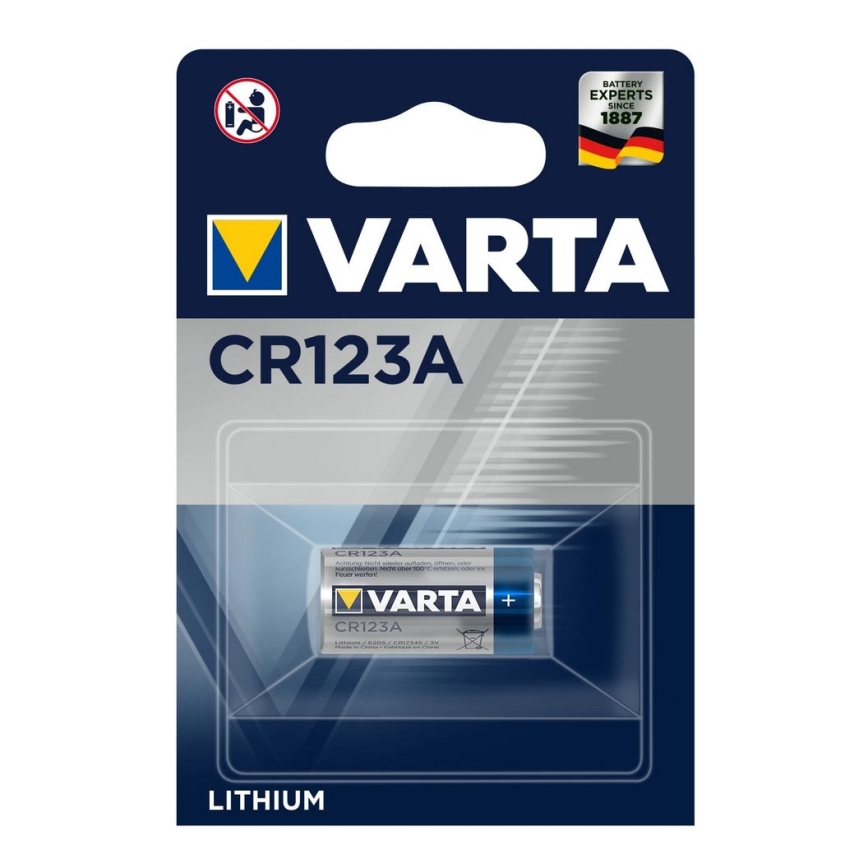 Varta 6205 - 1 unidad Batería de litio PHOTO CR 123A 3V
